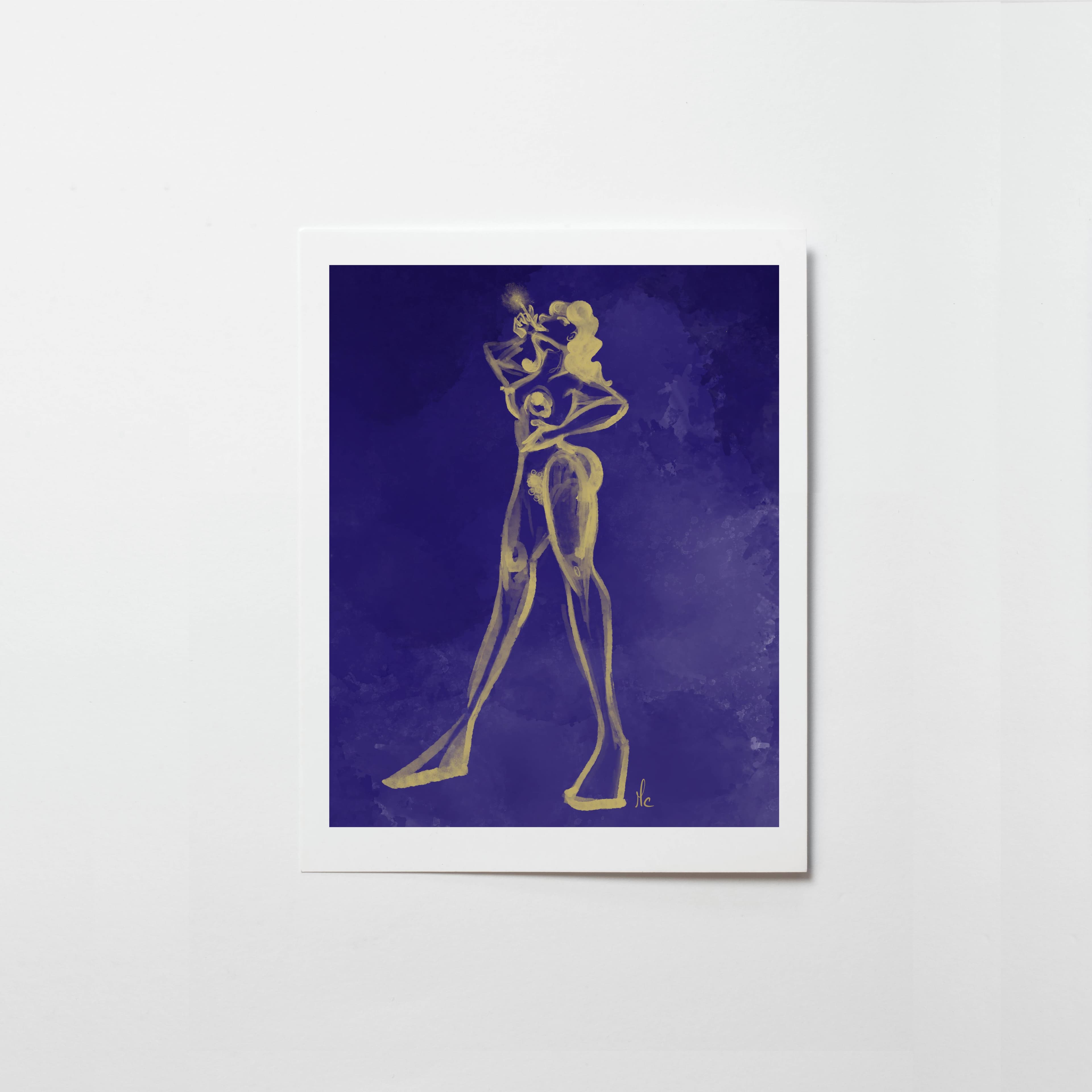 Femme À La Torche Gold — illustration de Margaux Cortier
